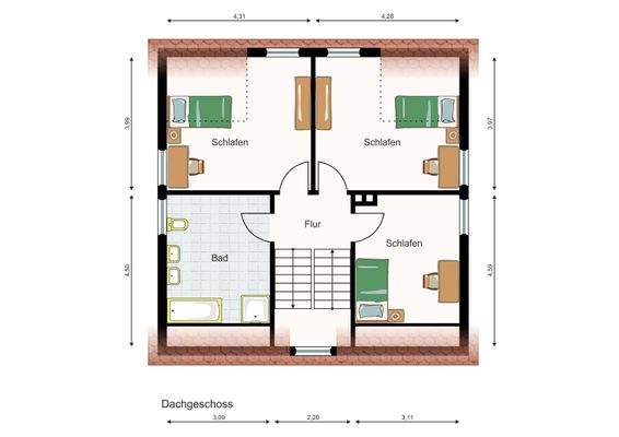 Grundriss Dachgeschoss (schematisch, keine Verbindliche Bauzeichnung