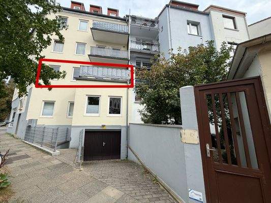 Außenansicht Wohnung markiert