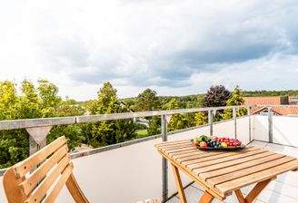 Balkon in Westausrichtung