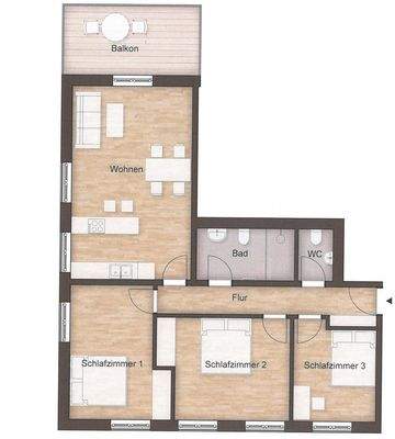 Beispielgrundriss 4-Raum