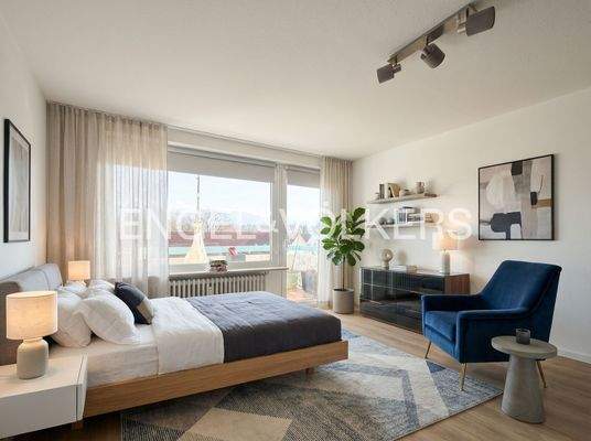 Einrichtungsbeispiel - Schlafzimmer mit Ostbalkon