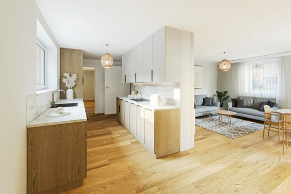Visualisierung Küche/Wohnzimmer EG
