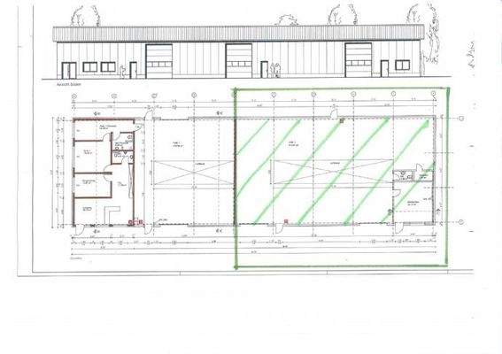 Grundriss Teilfläche (Grün markiert)