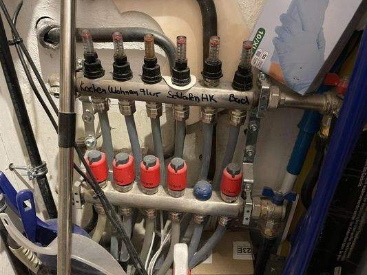 Verteilung Fußbodenheizung