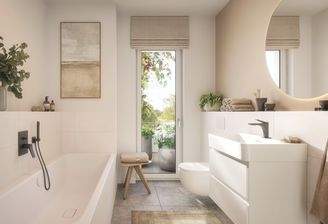 modern ausgestattetes Badezimmer