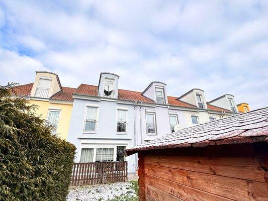 Blick vom Garten aufs Haus