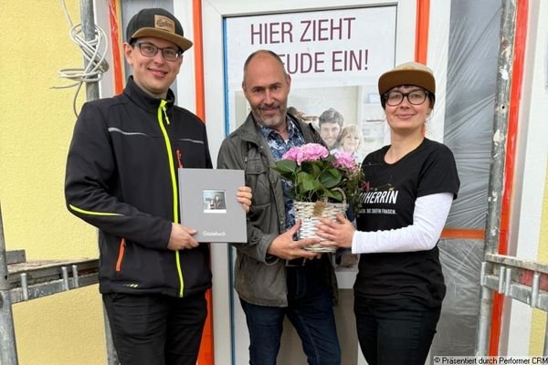 Bauherren in Grimma beim Rohbaufest 