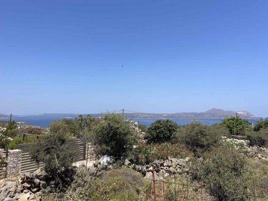 Kreta, Kokkino Chorio: Meerblick-Grundstück mit Baugenehmigung zu verkaufen