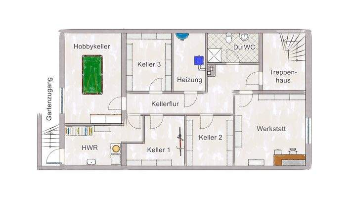 Grundrissskizze Kellergeschoss