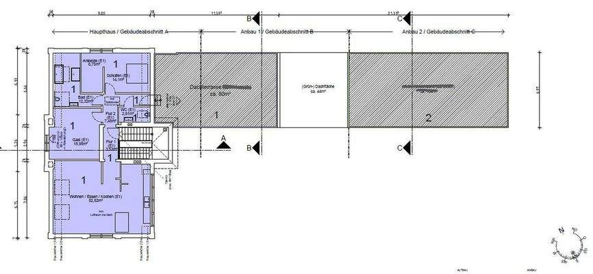 Dachterrasse über Anbau
