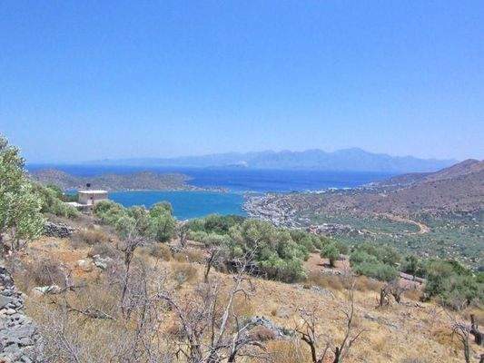 Kreta, Kato Pine: Bauland mit Panoramablick und Baugenehmigung zu verkaufen