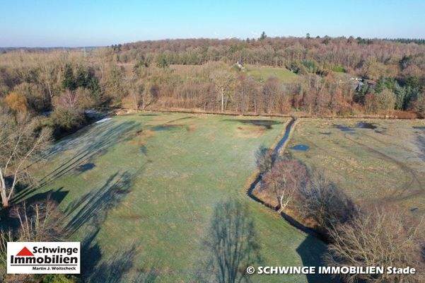 Luftbild in Richtung Aue-Wiese