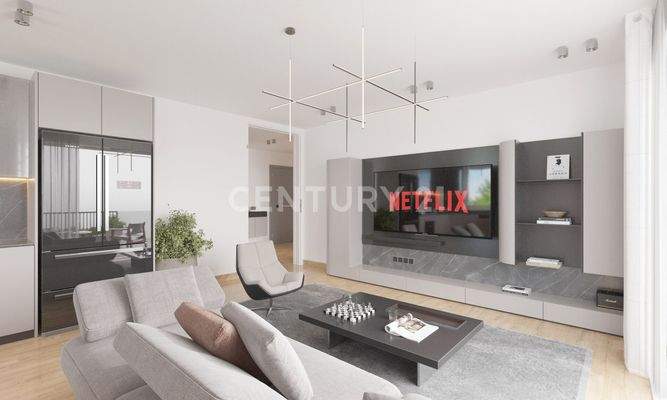 Wohn-, Ess- und Küchenbereich (visualisiert)