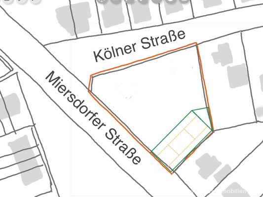 Lageplan Baugrundstück Miersdorfer Straße