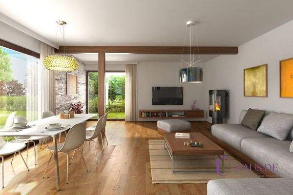 Aurelianus Innenansicht Wohnzimmer mit Logo