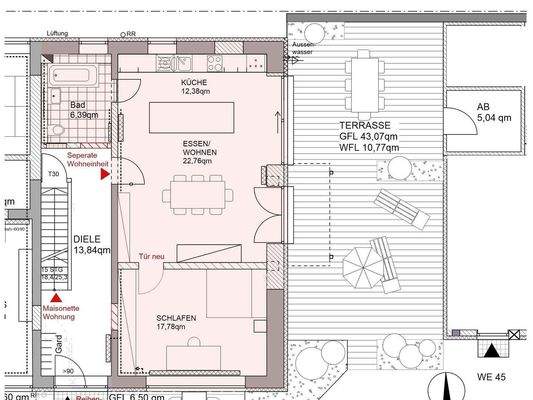 EG Variante 2 - Seperate Wohneinheit
