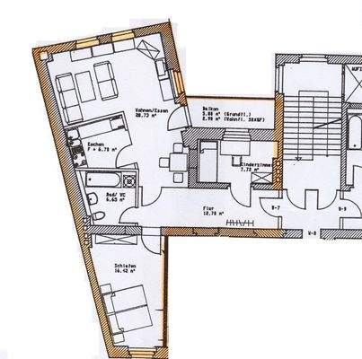 Grundriss Wohnung 1.OG re