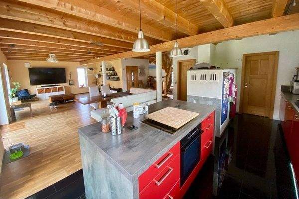 Küche mit Wohnbereich