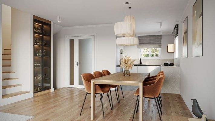 Essbereich mit offener Küche