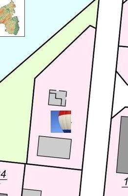 Lageplan  Schnitt des Grundstücks in Monsheim
