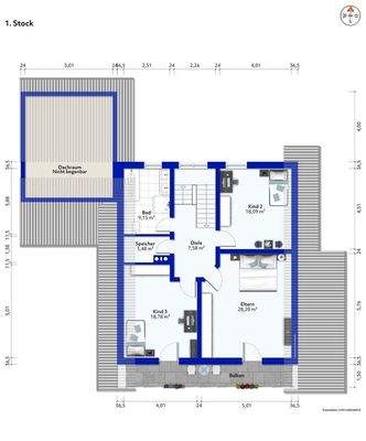 Grundriss Obergeschoss