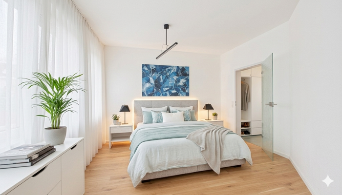 Schlafzimmer digital bearbeitet