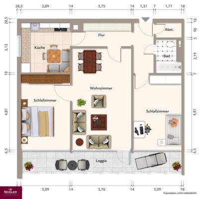 Illustrierter Grundriss