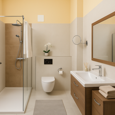 OG-Modernes Bad mit bodentiefer Dusche und WC