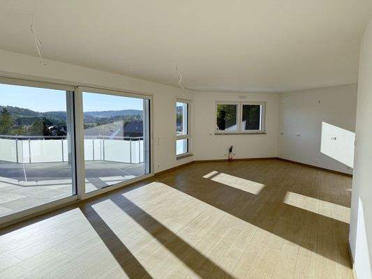 Wohn- und Esszimmer mit offener Küche