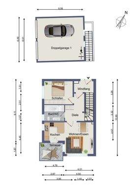 Unverbindlicher 2D Grundriss des Erdgeschosses