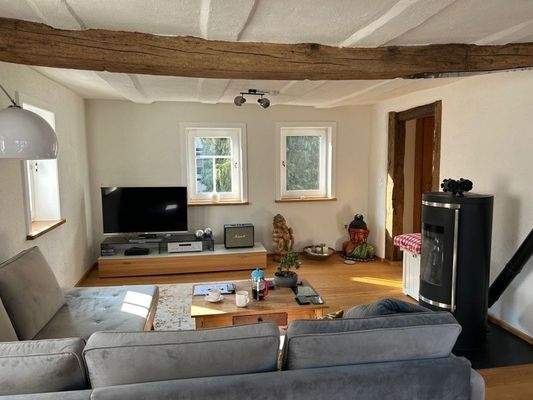 Wohn- und Esszimmer mit Pelletofen