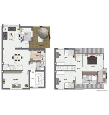 28. Grundriss OG + DG (Maisonette)