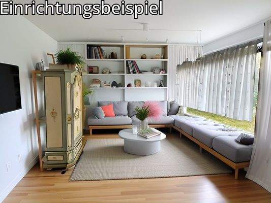 Einfamilienhaus, Wohn-Esszimmer, Homestaging mit KI rstellt