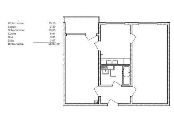 Grundriss inkl. Wohnfläche