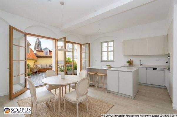 Küchenbereich mit Beispieleinrichtung