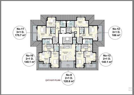 Stylish-Design Apartments in Alanya Cikcilli in Nature