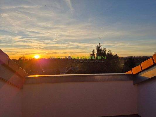 DG Loggia 10 mit Westausrichtung bei Sonnenuntergang