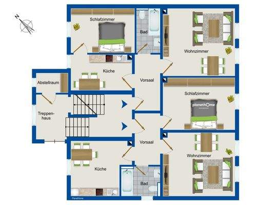 Grundriss Wohnung 1 u. 2