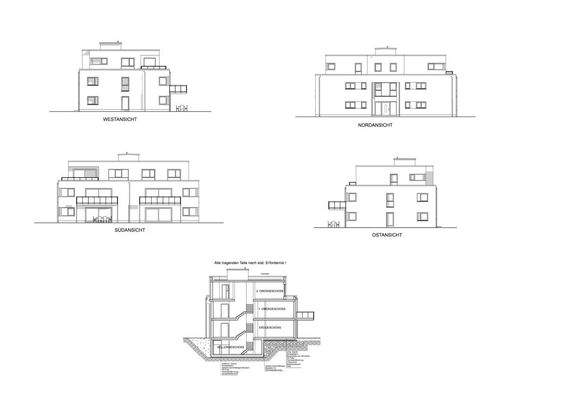  Ansichten und Schnitt