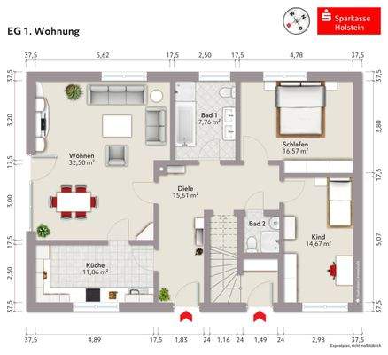 Grundriss Wohnung 1 EG