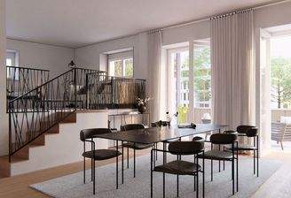 Visualisierung Wohnraum mit Empore