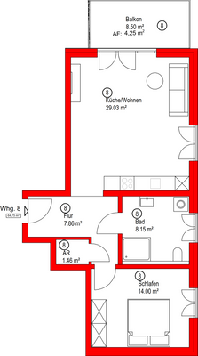 Grundriss - Wohnung Nr. 8