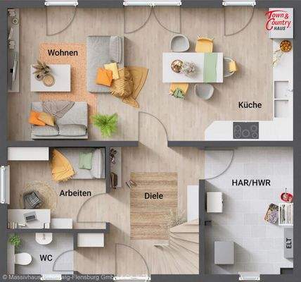 Grundriss EG offene Küche