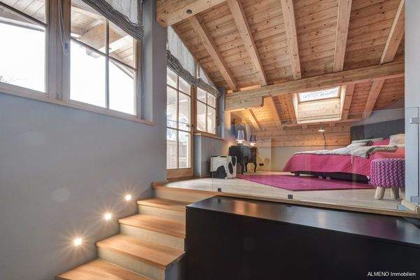 Schlafbereich Mit Balkon und Panorama blick 