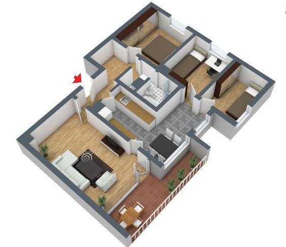 Vermietete Eigentumswohnung - Vier Zimmer - Großer Balkon - Ruhige Wohnlage