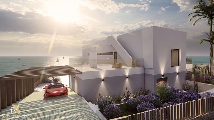 Traumhafte Neubau Luxusvilla in Es Cubells mit Meerblick
