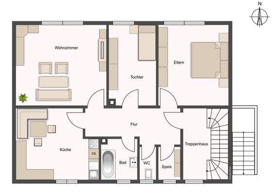 Grundriss EG und OG - Haus 22B
