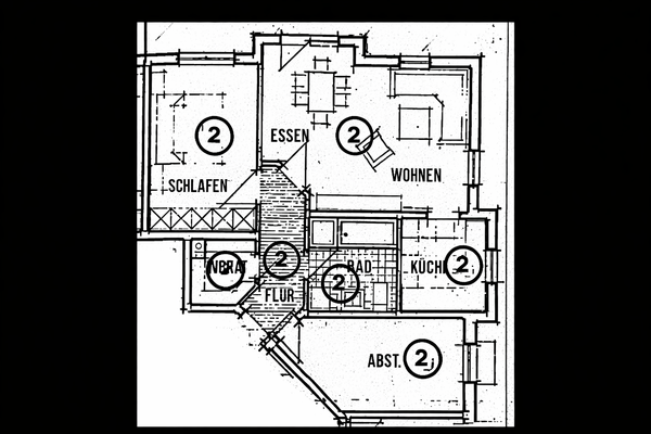 Detaillierter Grundriss einer Wohnung