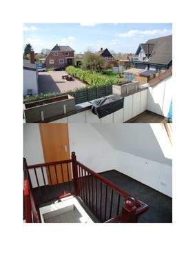 Flur Dachgeschoss und Balkonausblick