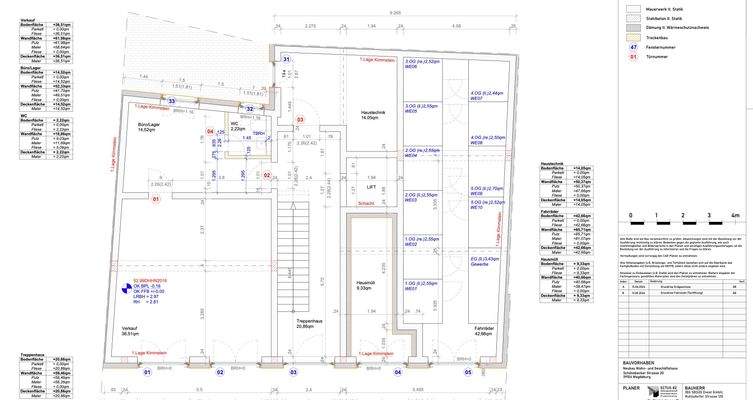 bemaßter Grundriss EG